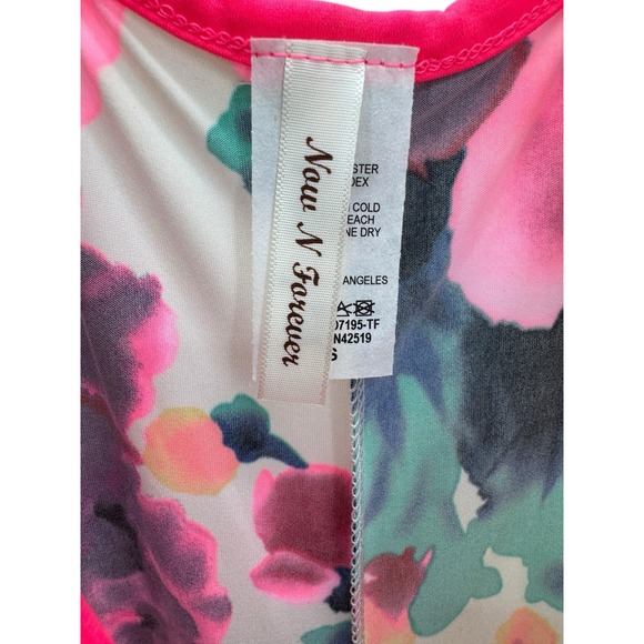 Hemish USA Floral Print Knit Dress Small Travel Stretch Short Sleeve‎ Crisscross - Picture 3 of 6